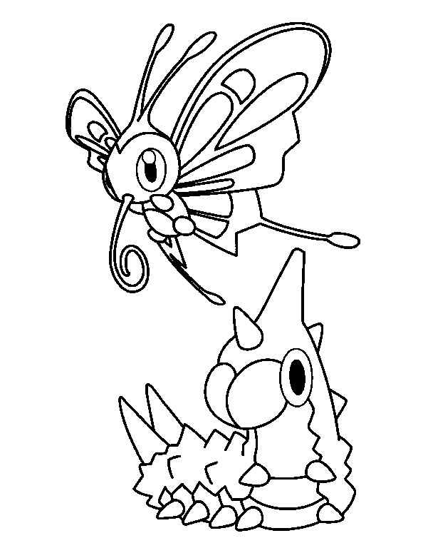 coloriage pokemon papinox et chenipote
